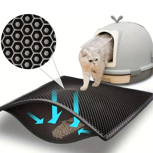 Wodoodporna mata dla kota – podwójna warstwa zatrzymująca żwirek 🐾