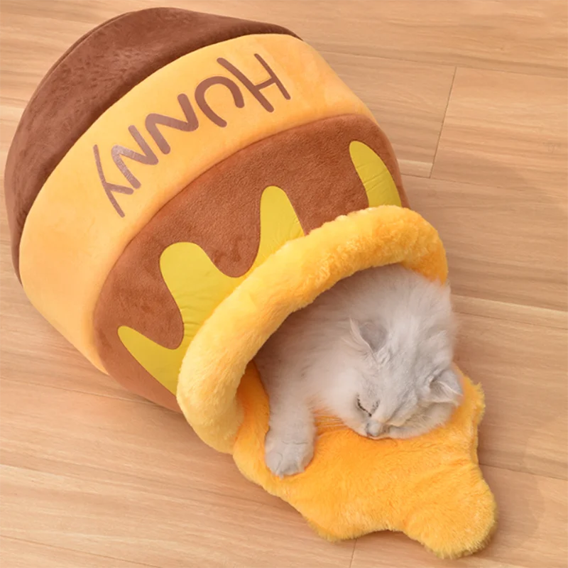 Miękkie legowisko dla kota z pluszu 💤🐱