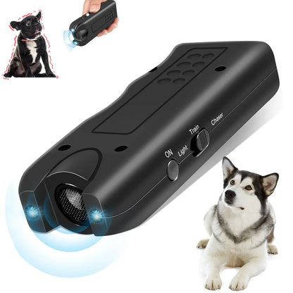 🐾 Ultradźwiękowy odstraszacz psów z pilotem 3w1