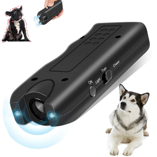 🐾 Ultradźwiękowy odstraszacz psów z pilotem 3w1