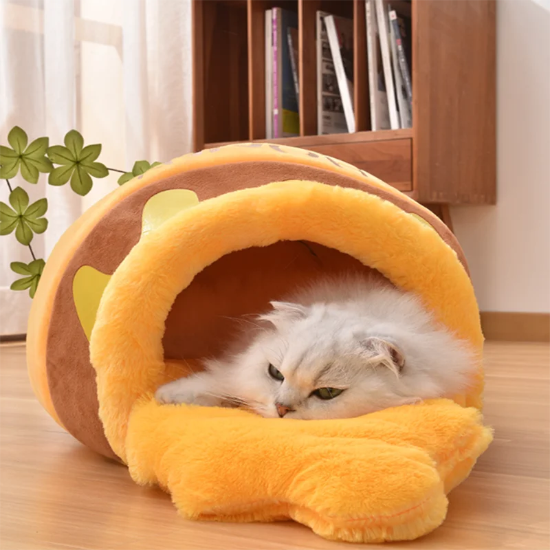 Miękkie legowisko dla kota z pluszu 💤🐱