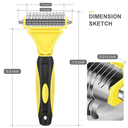 🐾 Pet Grooming Brush – Stal Nierdzewna