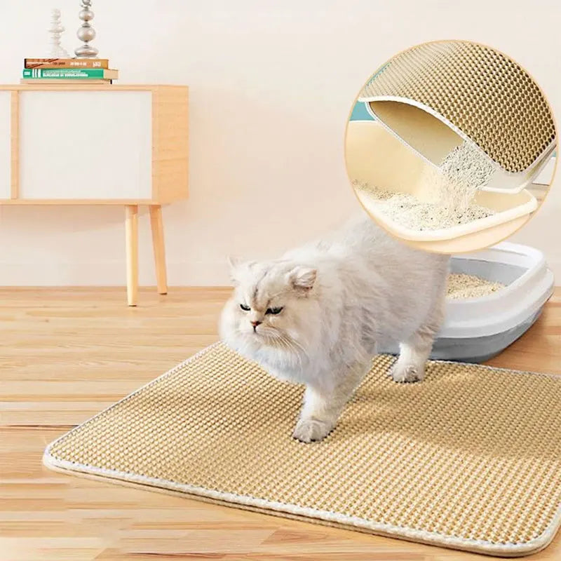 Wodoodporna mata dla kota – podwójna warstwa zatrzymująca żwirek 🐾