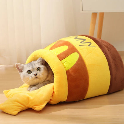 Miękkie legowisko dla kota z pluszu 💤🐱
