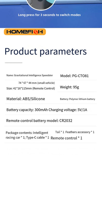 Smart Cat Car 2 Modes Automatic Moving Remote Controlled Car for Cats Dogs Interactive Playing Kitten Training Pet Supplies