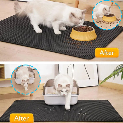 Wodoodporna mata dla kota – podwójna warstwa zatrzymująca żwirek 🐾