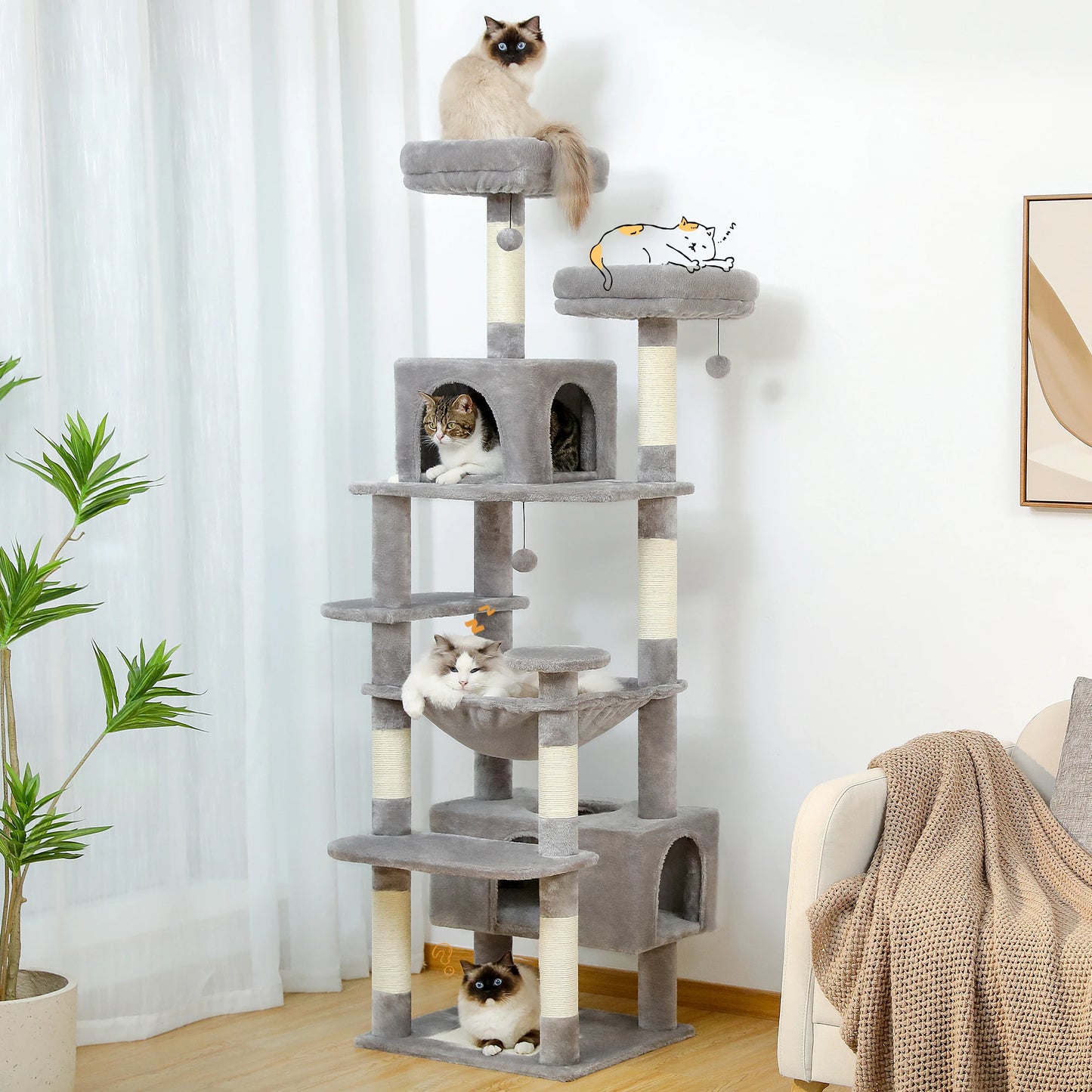Drapak dla kota – wielopoziomowe drzewko z drewna 🐾😻