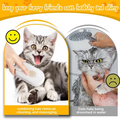 3w1 Elektryczna Szczotka dla Kota z Funkcją Pary 🐱✨