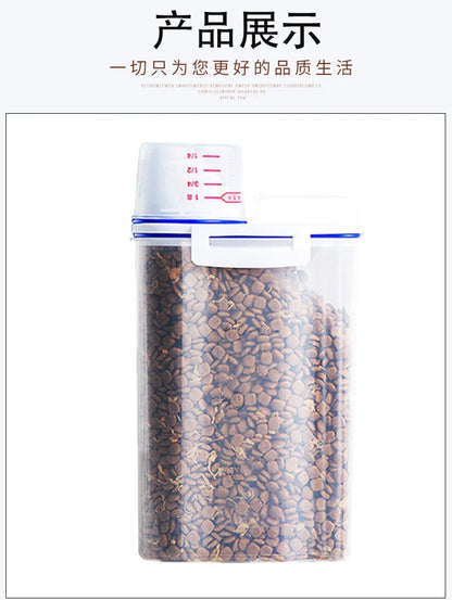 Cat Dog Food Storage Container Sealed Moisture-proof Plastic Tank Pet Food Container with Lids Sealing Box Kitchen Grain Boxes